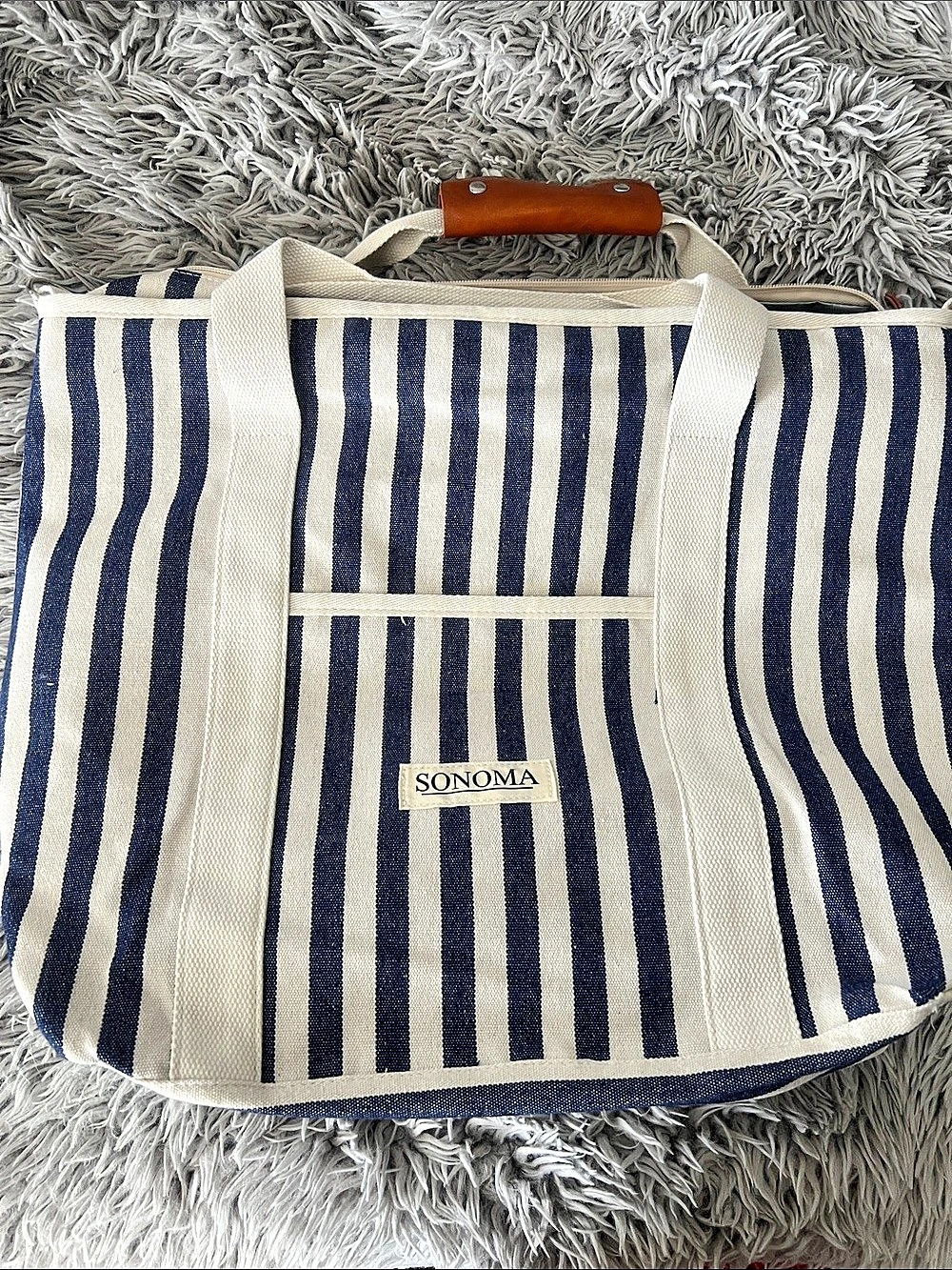 Sonoma Striped Tote in Blue & White